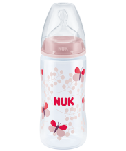 NUK First Choice Plus Baby Bottle 300ml with teat rose